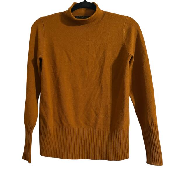 French Connection Mock Neck Burnt Orange Sweater Size Small - Picture 1 of 5
